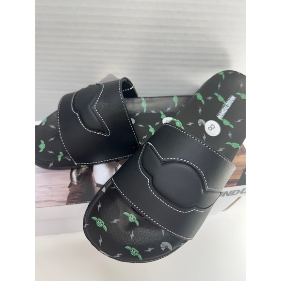 New Disney Star Wars The Mandalorian Baby Yoda Adult Slide Sandals - Picture 3 of 8